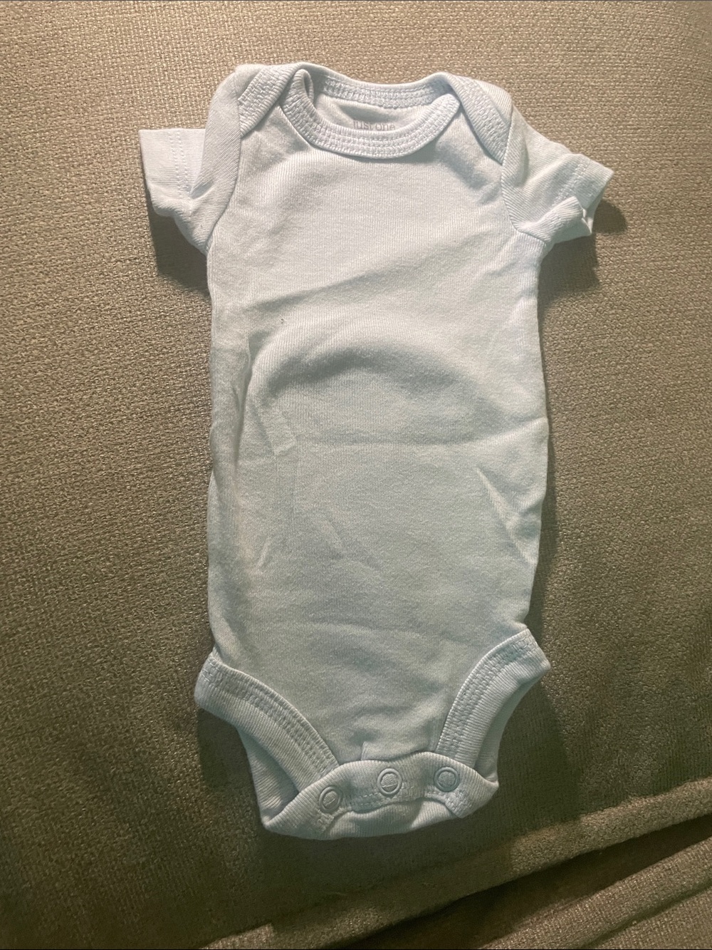 Preemie Carters Just One You Essential Short-Sleeve Baby One-Piece in Light Blue